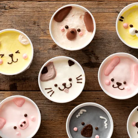 動物の顔の動物プリン
