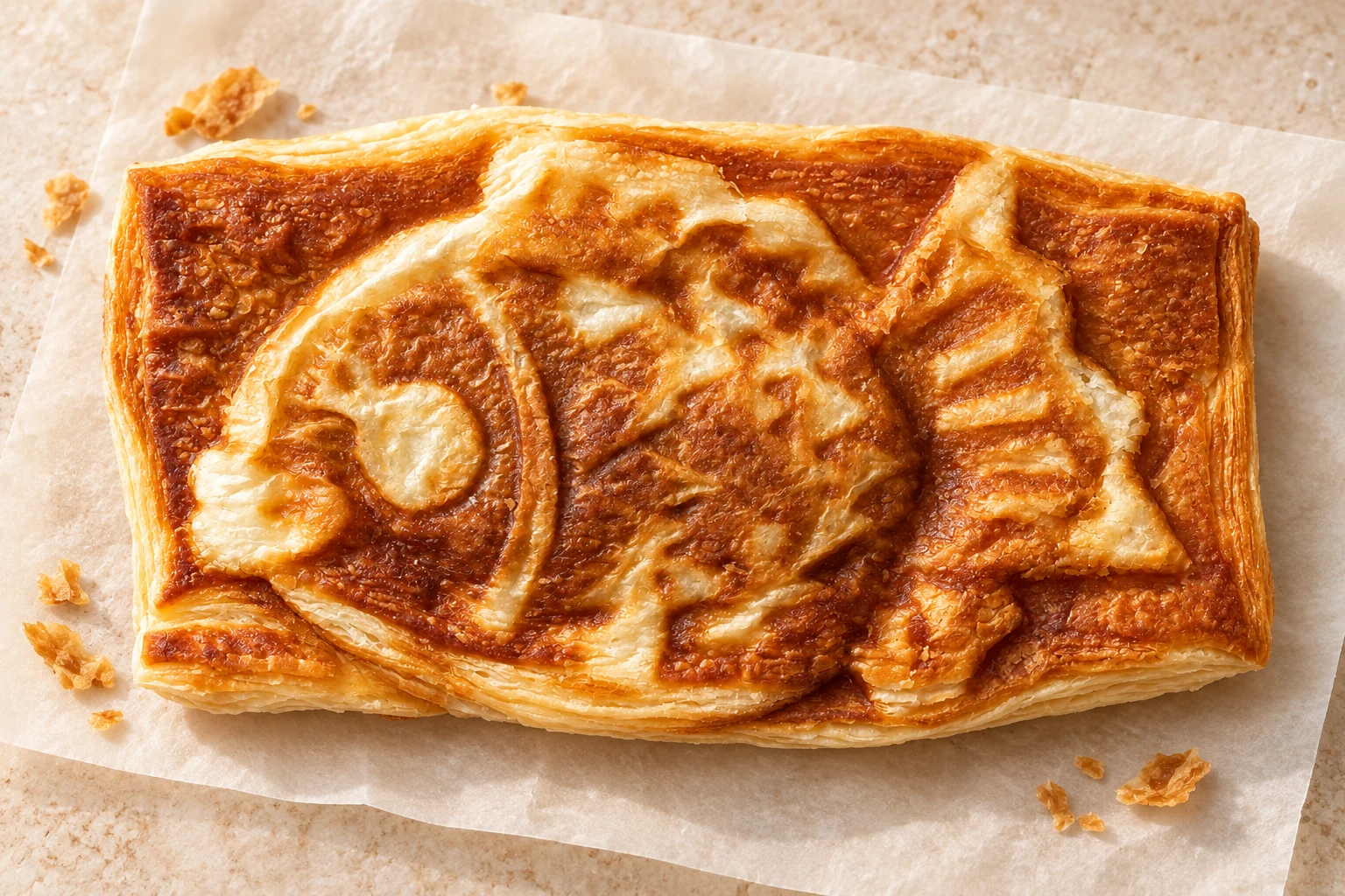 こんがり焼けた24層のクロワッサンたい焼き