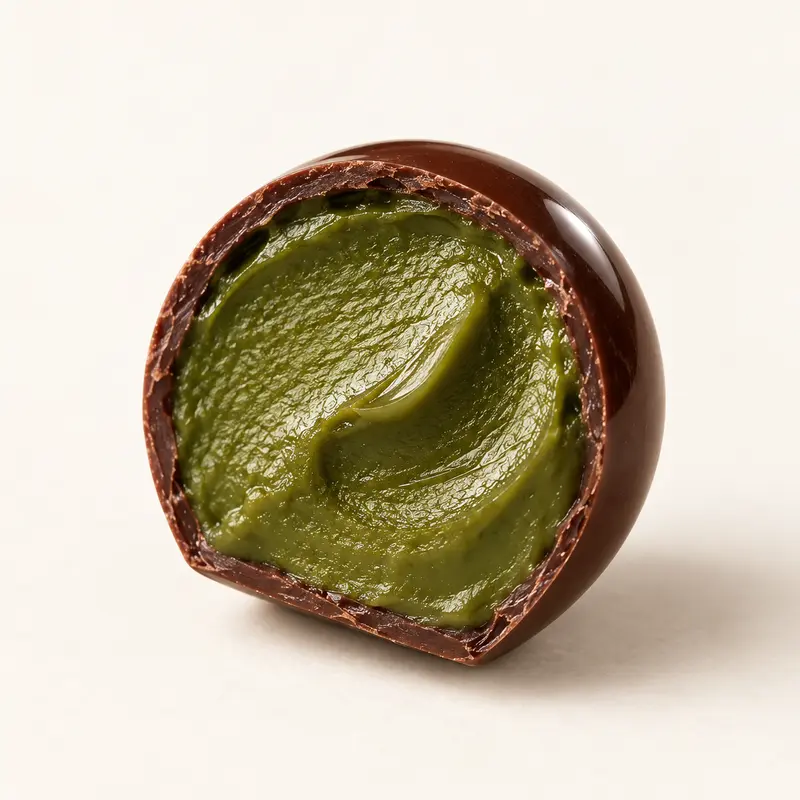 スイート × 抹茶の艶やかなガナッシュ